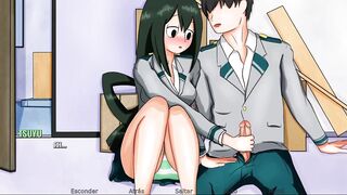 Masturbando a la bella Tsuyu de My Hero Academy - RE:Hero Academy