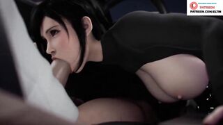 Tifa Lockhart Do Hot Blowjob To Car Driver And Getting Cum In Mouth | Exclusive Final Fantasy Hentai