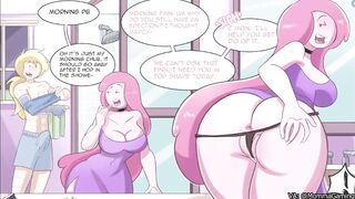 Princess Bubblegum and Finn take a shower together, his enormous cock fucks her