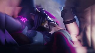 Ahri and Evelyn from League Of Legends in Group Sex!