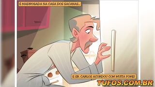 Boss fucking his hot maid in the middle of the night!