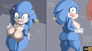 Sonic Is Turned Into A Woman - Sucks and Rides 3 Cocks
