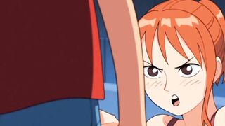 Nami tries to take Luffy treasure and ends up getting fucked and filled with cum uncensored