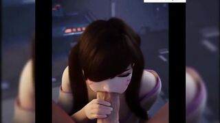 Dva Do Hard Blowjob And Getting Cum In Mouth | Exclusive Overwatch Hentai 4k