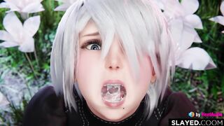 2B is such a cumslut (Nier Automata game 3d animation loop with sound)