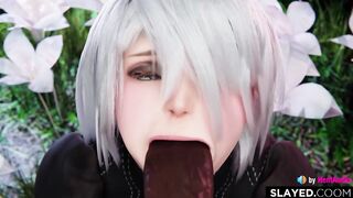 2B is such a cumslut (Nier Automata game 3d animation loop with sound)