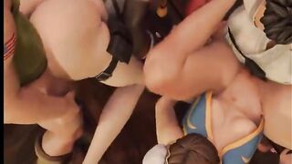 STREET FIGHTER HENTAI PARTY WITH CHUN LI AND CAMMY