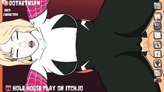 Spider Gwen Bent Over In Her Suit Creampie Orgasm - Hole House