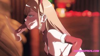 Hot Blonde Bunny Gives Blowjob then Gets Creampied - Uncensored 1080P Cartoon