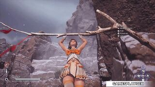 Eve swinging and showing her hot panties (StellarBlade)