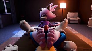 Blaze x Sonic Wet Footjob Cum on Feet Hentai Animation