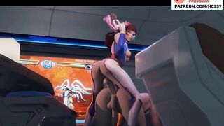 FUTANARI D.VA FUCK FAN IN PLAY ROOM | HOTTEST OVERWATCH FUTA HENTAI 60FPS