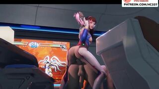 FUTANARI D.VA FUCK FAN IN PLAY ROOM | HOTTEST OVERWATCH FUTA HENTAI 60FPS