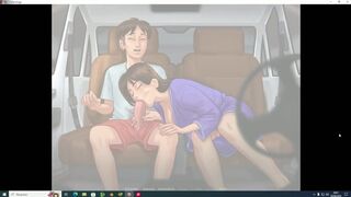 Milf blowjob sucked thick cock inside car - Gameplay SummerTimeSaga [Game +18]