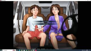 Milf blowjob sucked thick cock inside car - Gameplay SummerTimeSaga [Game +18]