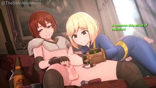 Vault Girl (Fallout 4) Cute Girl get Rough Blowjob with huge cumshot