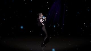 Skinny Asian dancer teasing the big cock to fuck her pussy