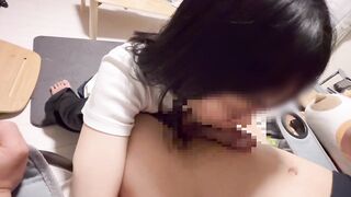 I wore glasses and gave his dick a handjob and blowjob????