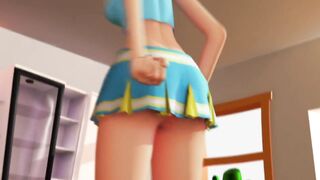 3DGSPOT - Horny Cheerleader Masturbates Her Tiny Pussy And Gets Two Orgams! 3D ANIMATION!