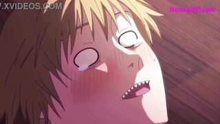 Makima Redhead Seduced Blond Stepbrother // UNCENSORED HENTAI