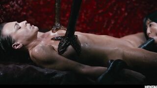 Josephine Jackson And Emiri Momota Hardcore Lesbian Sex - All The Way Through Monster Fuck