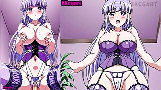 sexy girl purple hair purple tits xxcgart art