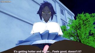 Yoruichi from Bleach Gives You A Footjob Hentai POV