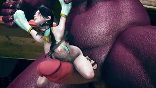 3d animation - huge monster fuck the arabian princess