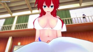 Rias Gremory from Highschool DxD Works Out With a Footjob! Hentai POV
