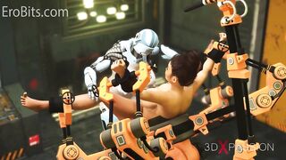 3D Sex Cyborg Gen #7. Futanari Monster Robot bangs Hot Beauty