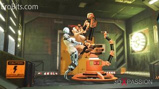 3D Sex Cyborg Gen #7. Futanari Monster Robot bangs Hot Beauty