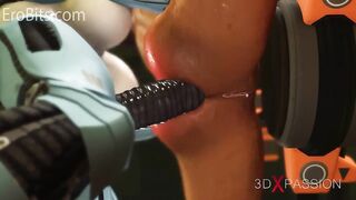 3D Sex Cyborg Gen #7. Futanari Monster Robot bangs Hot Beauty