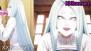 Naruto Hentai illustration art - Kaguya Ōtsutsuki blowJob