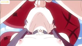 Cute anime blowjob and cum shot