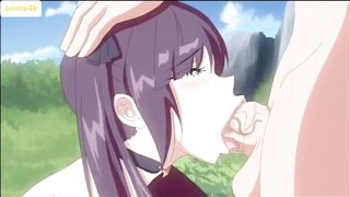 Cute anime blowjob and cum shot