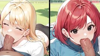 Facial Cumshot in Public Park - Blonde, Redhead, Shoolgirl Teen