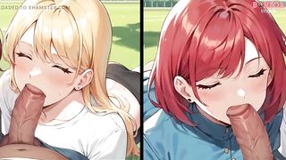 Facial Cumshot in Public Park - Blonde, Redhead, Shoolgirl Teen