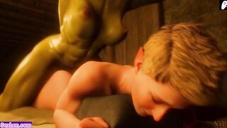 (4K) Futa female orc fucks futanari woman eager for hard penis big cumshot |3D Hentai Animations|P92
