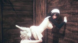 Threesome queen and nun - Hentai - (Uncensored)
