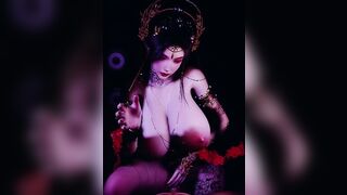 3D BBW Asian whore wearing hot red dress got fucked so hard