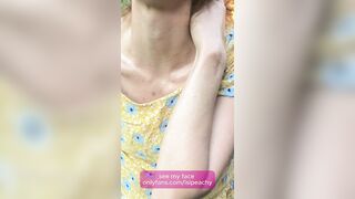 Horny barefoot hippie spits in your mouth and cums in the garden