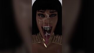 VERTICAL SFM - BIG CUMLOAD ON EGYPTIAN GODDESS FACIAL