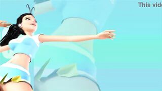 3DGSPOT - Hot Girls Deepthroat A Big Cock In SPLIT-SCREEN COMP! 3D CARTOON PORN!