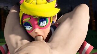 ARMS Twintelle, Min Min and Ribbon Girl 3D Futa!