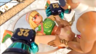 ARMS Twintelle, Min Min and Ribbon Girl 3D Futa!