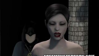 Pale 3D Lesbian Has Her Pussy Licked