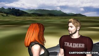 3D Redhead Fucked on the Hood of a Car