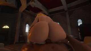 Princess Zelda Rides A Massive White Shaft
