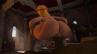 Princess Zelda Rides A Massive Black Shaft