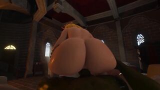 Princess Zelda Rides A Massive Black Shaft